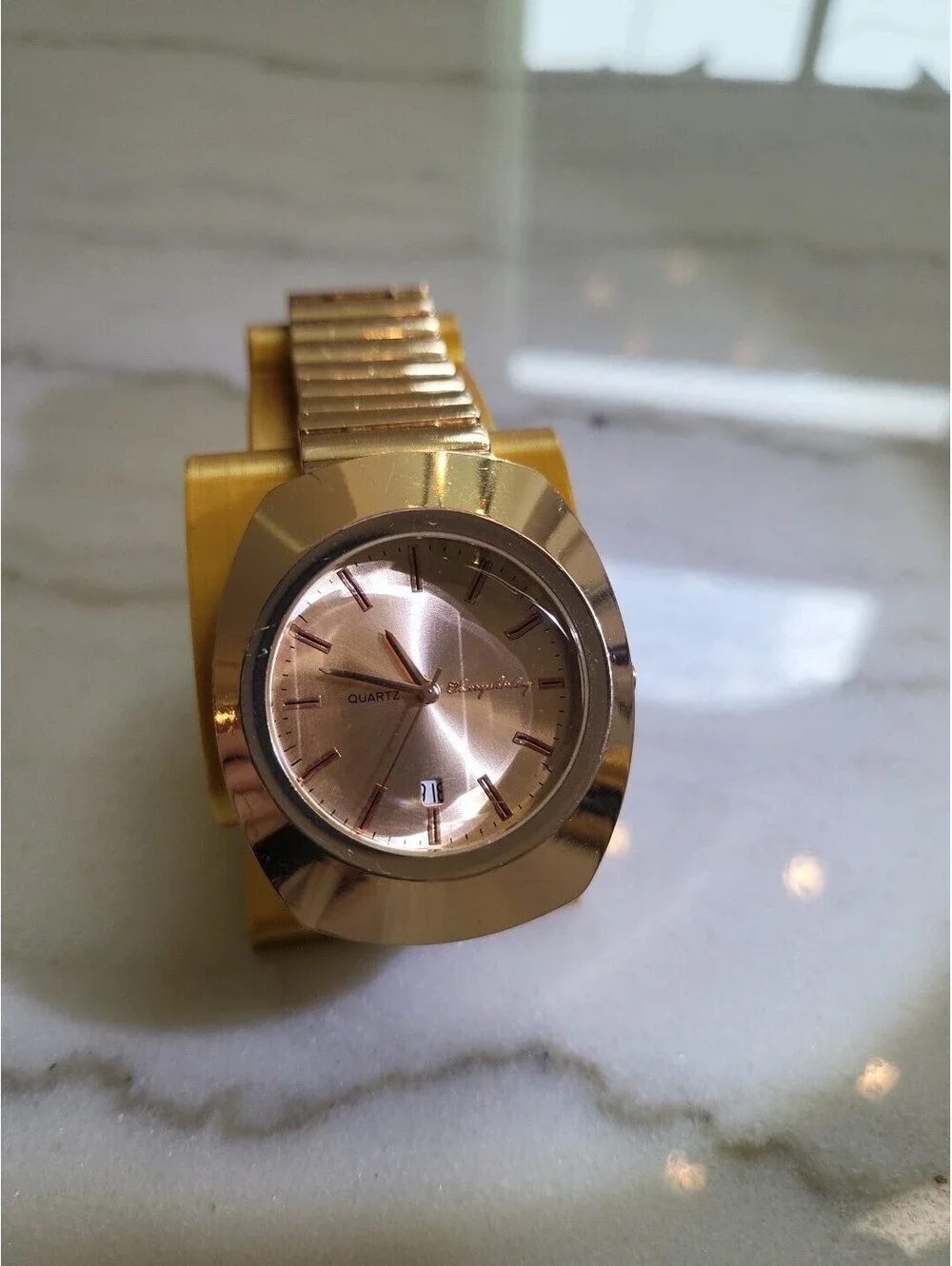 Womens Watch Cherry Shirley RoseGold Tone Square Face New Battery Working